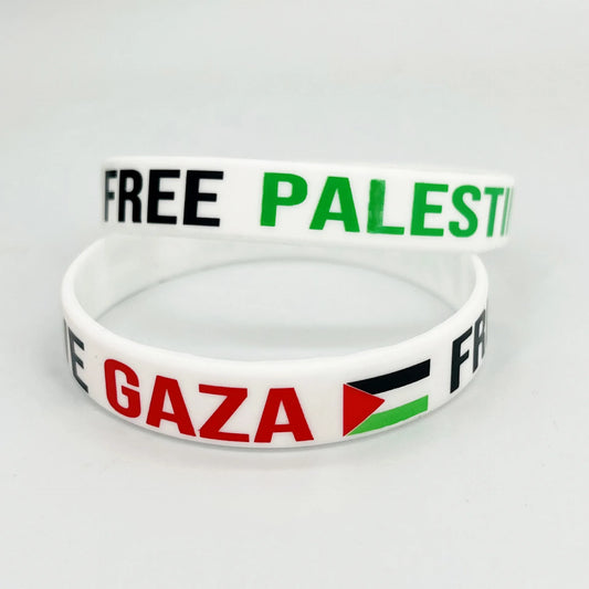 Palestine Silikon Armband weiß