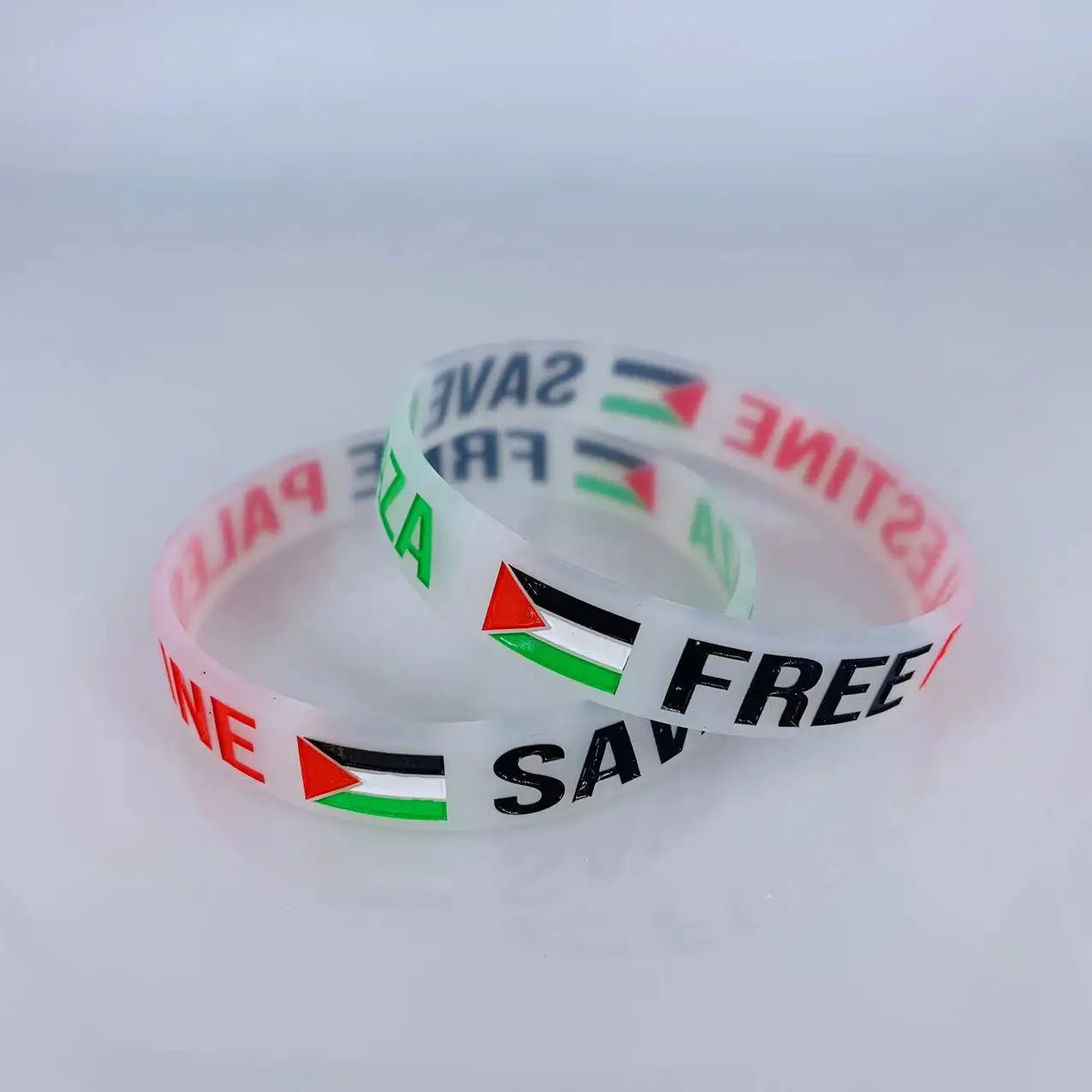 Palestine silicone bracelet transparent